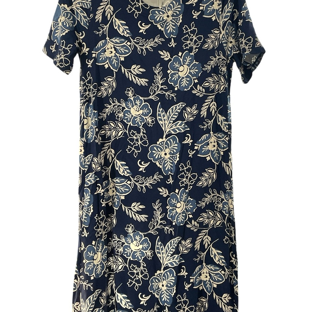 LOFT Floral Navy Blue Dress